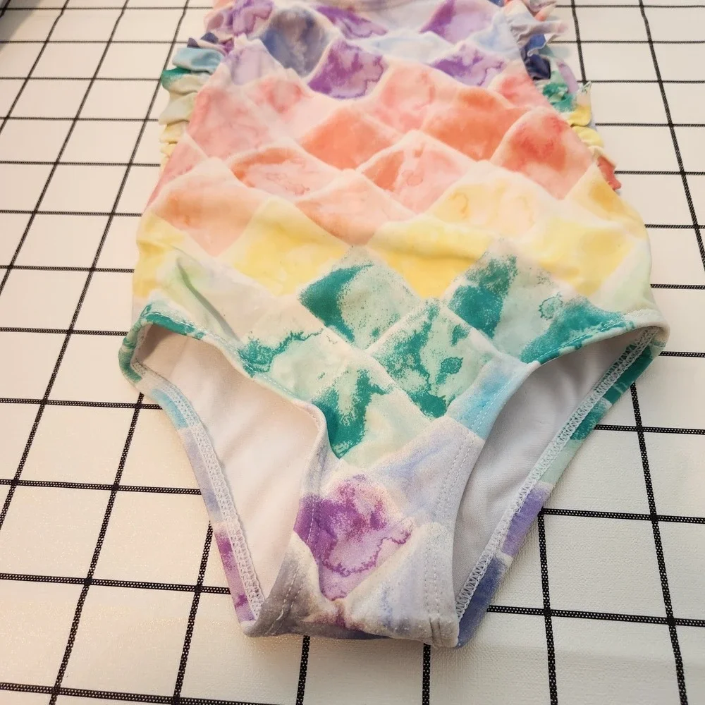 Gymboree Rainbow Watercolor Ruffle One Piece Swimsuit Kids‎ Size 2T
